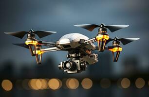 dar quadcopter met digitaal camera. generatief ai foto