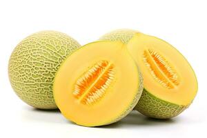 galia meloen fruit geïsoleerd Aan wit achtergrond ai gegenereerd foto