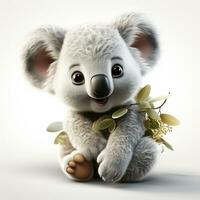 3d tekenfilm schattig koala ai foto