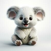 3d tekenfilm schattig koala ai foto