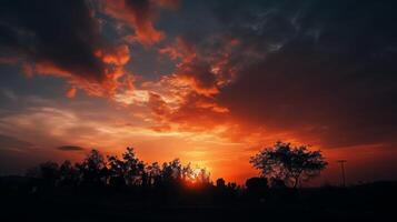 de zonsondergang lucht ai generatief foto