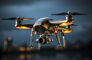 dar quadcopter met digitaal camera. generatief ai foto