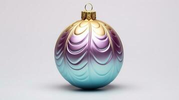 Purper Kerstmis ornament Aan een wit achtergrond, Kerstmis afbeelding, 3d illustratie afbeeldingen foto