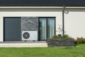 milieuvriendelijk lucht warmte pomp modern thuis groen oplossing foto