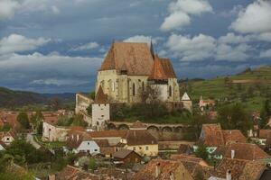 biertan een heel mooi middeleeuws dorp in Transsylvanië, Roemenië. een historisch stad- in Roemenië dat heeft bewaard gebleven de frankisch en gotisch bouwkundig stijl. reizen foto. foto