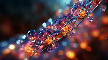 mooi gekleurde helder abstract futuristische wetenschappelijk gloeiend dna helix. ai gegenereerd foto