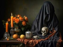 halloween samenstelling ai generatief foto