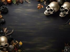 halloween samenstelling met kopiëren ruimte ai generatief foto