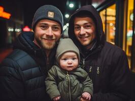 de familie geniet vieren Kerstmis vooravond samen ai generatief foto