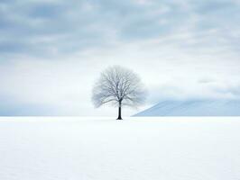 minimalistische winter landschap samenstelling ai generatief foto