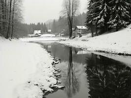 minimalistische winter landschap samenstelling ai generatief foto