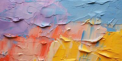 generatief ai, detailopname van impasto abstract ruw kleurrijk kunst schilderij structuur foto