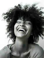 Afrikaanse zwart vrouw portret, schattig meisje voorraad foto achtergrond, generatief ai