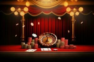 levendig casino mockup achtergrond. genereren ai foto