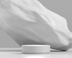 abstract wit podiumplatform voor productweergave showcase 3D-rendering foto