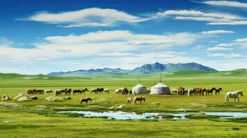 Mongolië Mongools steppe enorm ai gegenereerd foto