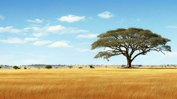 park Afrikaanse acacia bosjes ai gegenereerd foto