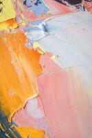 een canvas houdt modern kleurrijk olie schilderen. foto