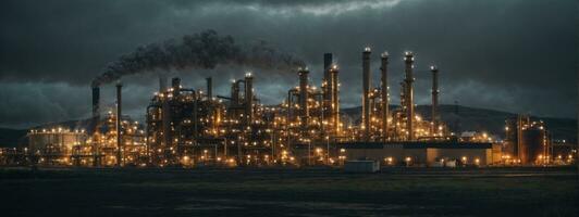 fabriek - olie en gas- industrie. ai gegenereerd foto
