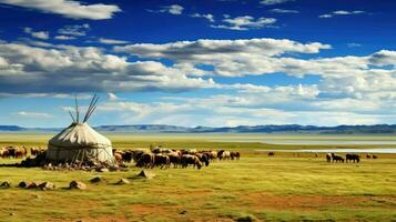 Mongolië Mongools steppe iconisch ai gegenereerd foto