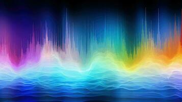 muziek- kleurrijk geluidsgolf spectrum ai gegenereerd foto