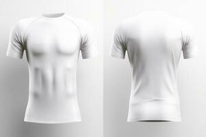 mockup sport- Amerikaans voetbal team uniformen wit shirt, generatief ai illustratie foto