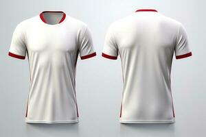 mockup sport- Amerikaans voetbal team uniformen wit shirt, generatief ai illustratie foto