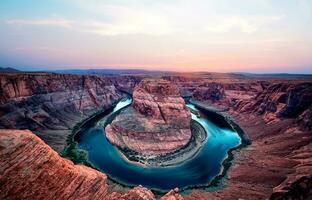 hoefijzer buigen van Colorado rivier, Arizona foto