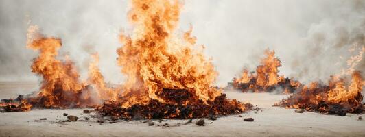 brand vlammen geïsoleerd Aan wit achtergrond. ai gegenereerd foto