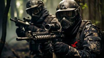 mensen spelen paintball foto