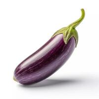 aubergine Aan wit achtergrond. generatief ai foto