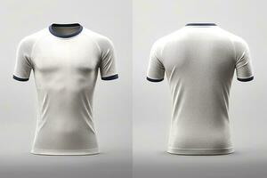 mockup sport- Amerikaans voetbal team uniformen wit shirt, generatief ai illustratie foto