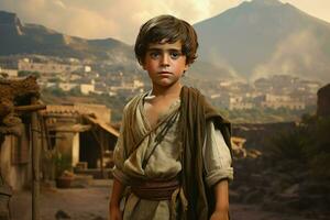 historisch oude Grieks kind jongen. genereren ai foto