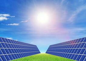 zonne- paneel zonne- generator systeem schoon technologie voor een beter toekomst foto