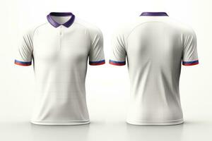 mockup sport- Amerikaans voetbal team uniformen wit shirt, generatief ai illustratie foto