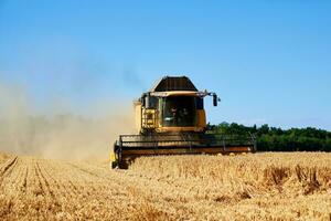 oogstmachine combineren werken in de veld- foto