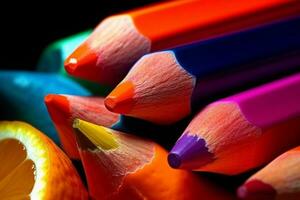gekleurde potloden sjabloon achtergrond foto