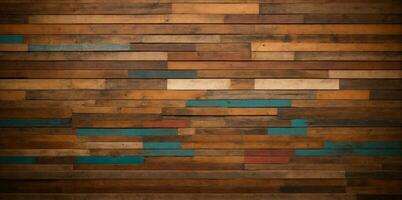 teruggewonnen hout muur lambrisering textuur. ai gegenereerd foto