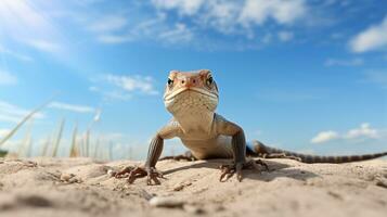 foto van een skink onder blauw lucht. generatief ai