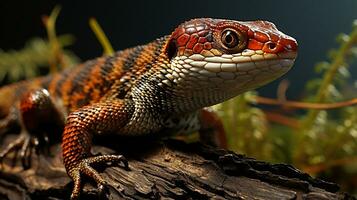 detailopname foto van een skink op zoek in hun leefgebied. generatief ai