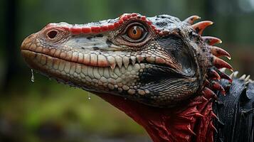 detailopname foto van een spinosaurus op zoek in hun leefgebied. generatief ai