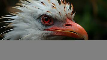 detailopname foto van een secretaris vogel op zoek ieder richting Aan oerwoud. generatief ai