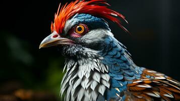 detailopname foto van een fazant op zoek ieder richting. generatief ai