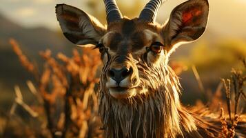 detailopname foto van een antilope op zoek ieder richting Aan oerwoud. generatief ai