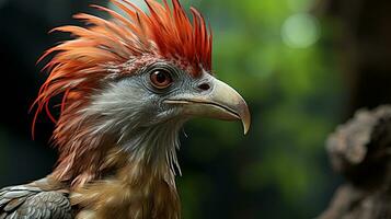 detailopname foto van een archaeopteryx op zoek in hun leefgebied. generatief ai