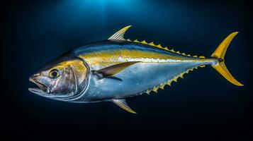 dieren in het wild fotografie van foto van geelvintonijn tonijn. generatief ai