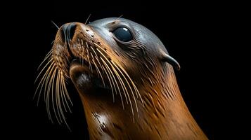 dieren in het wild fotografie van foto van zee leeuw. generatief ai