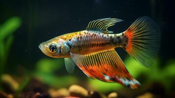 dieren in het wild fotografie van foto van guppy. generatief ai