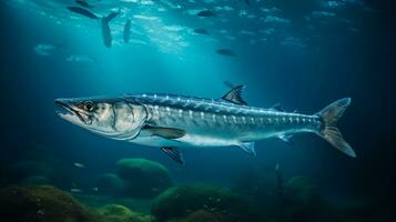 dieren in het wild fotografie van foto van barracuda. generatief ai