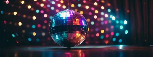 partij lichten disco bal. ai gegenereerd foto